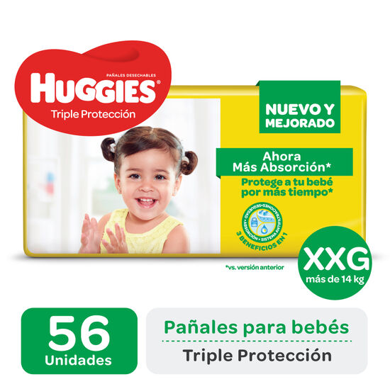 PAÑAL HUGGIES TRIPLE PROTECCIÓN  XXGx56